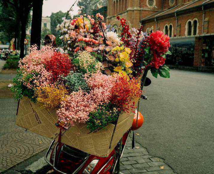On-site floral installation
